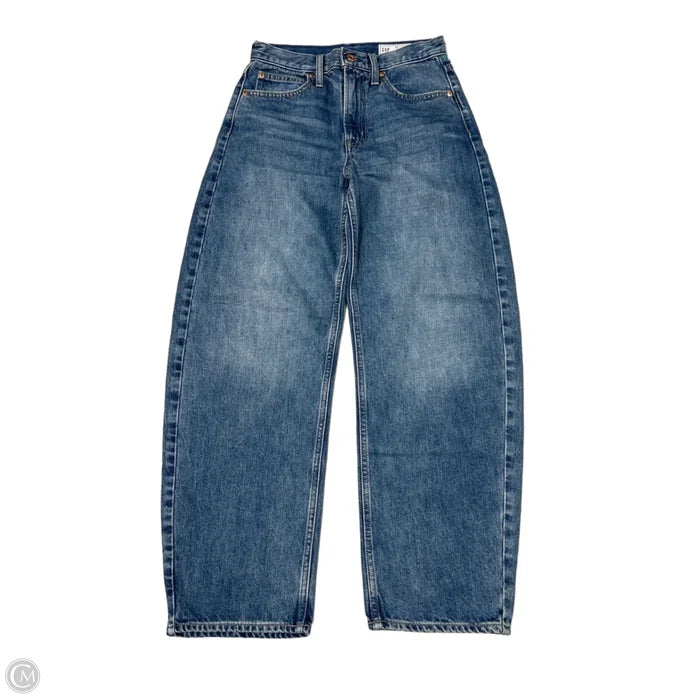 Jeans Barrel Wide Leg By Gap In Blue Denim, Size: 2