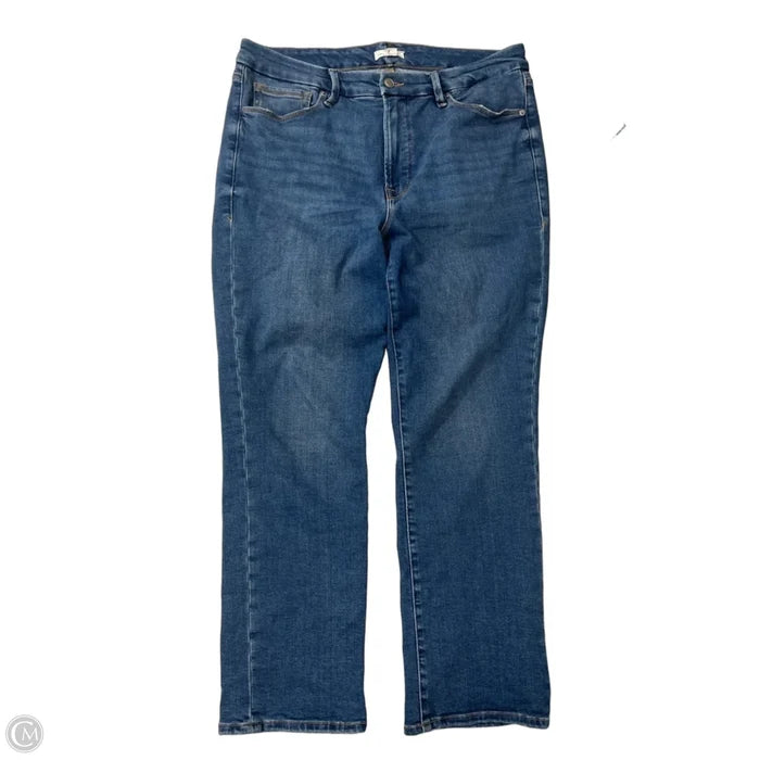 Jeans Straight By Good American In Blue Denim, Size: 16