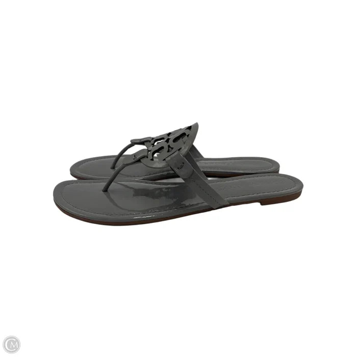 Tory Burch Miller Designer Sandals In Grey, Size: 13