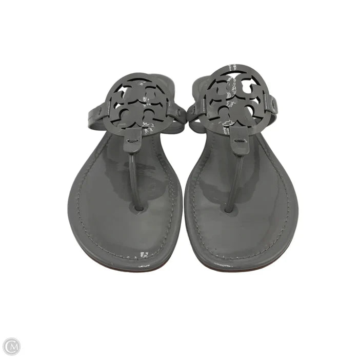 Tory Burch Miller Designer Sandals In Grey, Size: 13