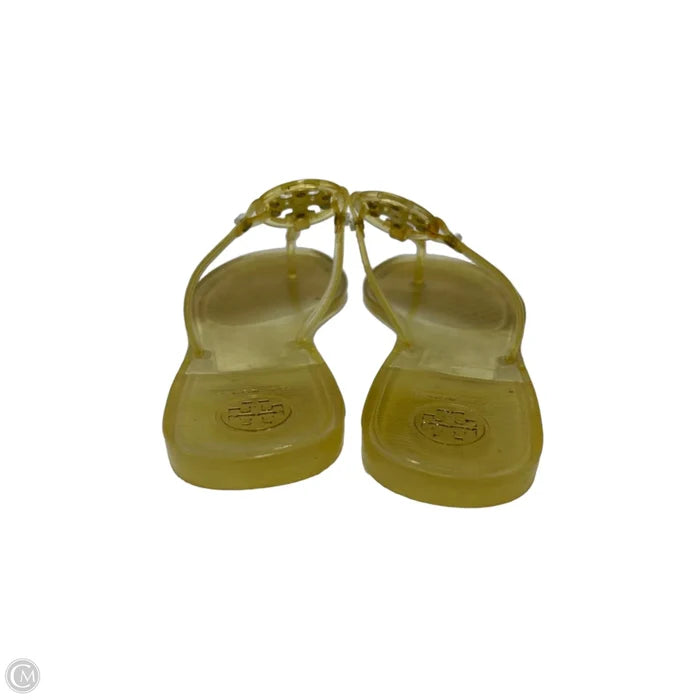 Tory Burch Mini Miller Jelly Designer Sandal In Yellow, Size: 7