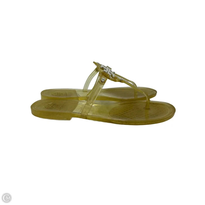 Tory Burch Mini Miller Jelly Designer Sandal In Yellow, Size: 7
