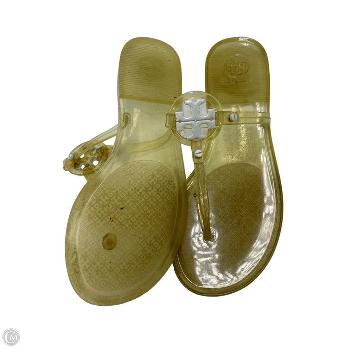 Tory Burch Mini Miller Jelly Designer Sandal In Yellow, Size: 7