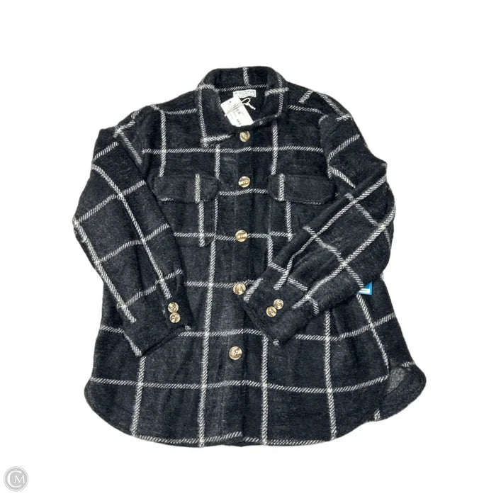 New! Jacket Faux Fur & Sherpa By Z Supply In Plaid Pattern, Size: L