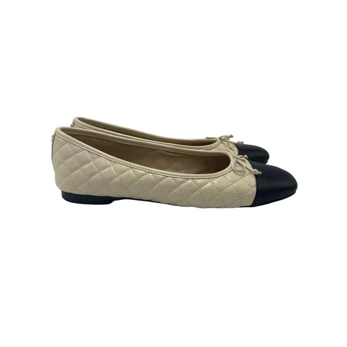 New! Sam Edelman Marilyn Leather Ballet Shoes In Black & Tan, Size: 8.5