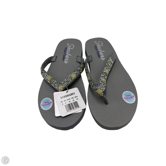 New! Sandals Flip Flops By Skechers In Grey, Size: 9