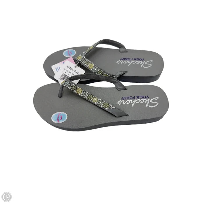 New! Sandals Flip Flops By Skechers In Grey, Size: 9