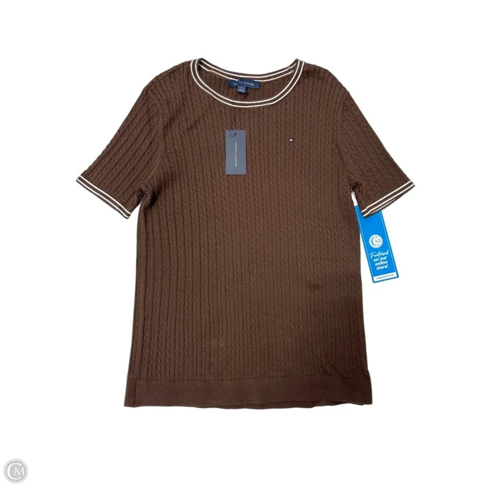 New! Sweater Short Sleeve By Tommy Hilfiger In Brown, Size: L