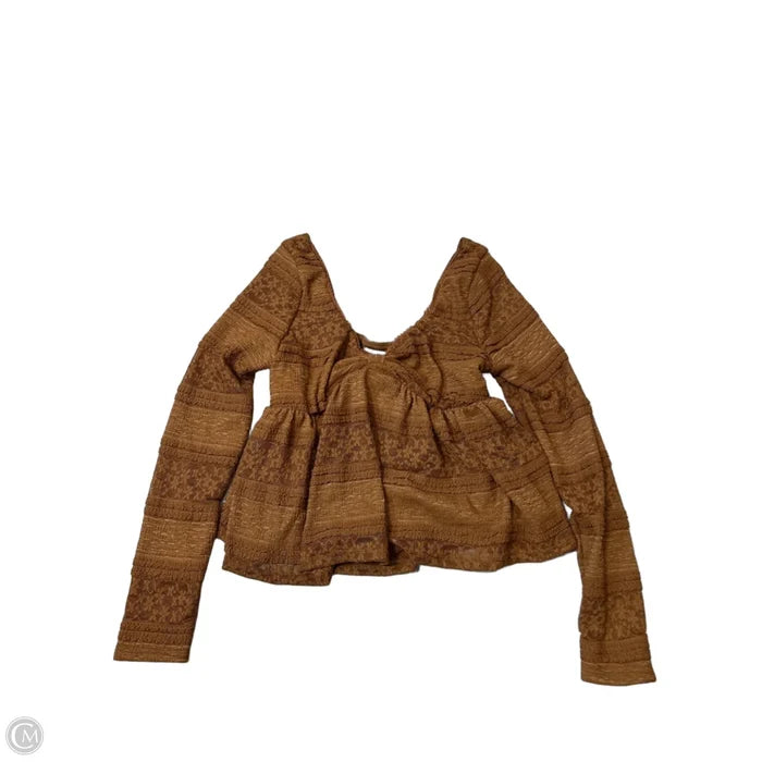 New! Top Long Sleeve By Francesca's In Brown, Size: S