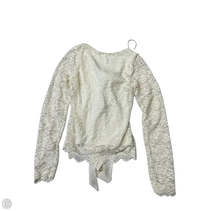 New! Top Long Sleeve By Francesca's In Cream, Size: L