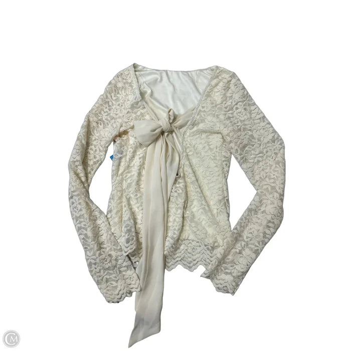 New! Top Long Sleeve By Francesca's In Cream, Size: L