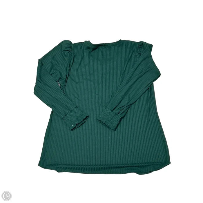 New! Top Long Sleeve By Nine Britton In Green, Size: 1x