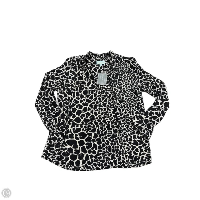 New! Top Long Sleeve By Veronica M In Black & Cream, Size: Xs