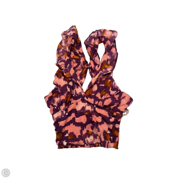 New! Top Sleeveless By Anthropologie In Orange & Purple, Size: Xxs