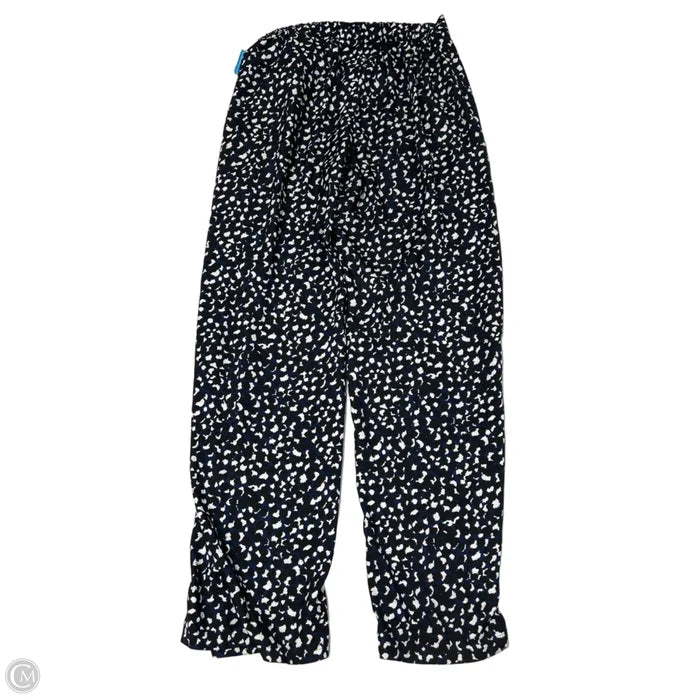 Pants Wide Leg By Vince Camuto In Black & Blue, Size: Xs