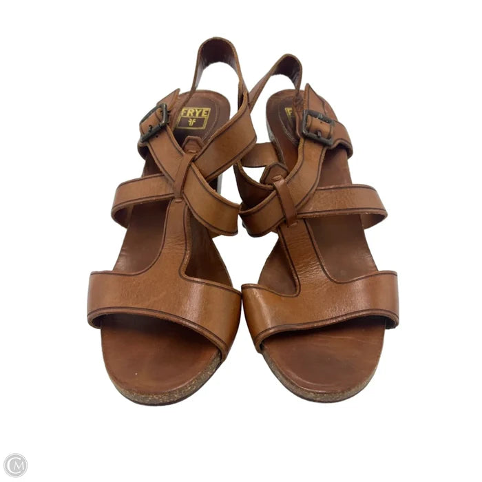 Sandals Designer By Frye In Brown, Size: 9