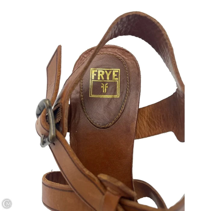 Sandals Designer By Frye In Brown, Size: 9