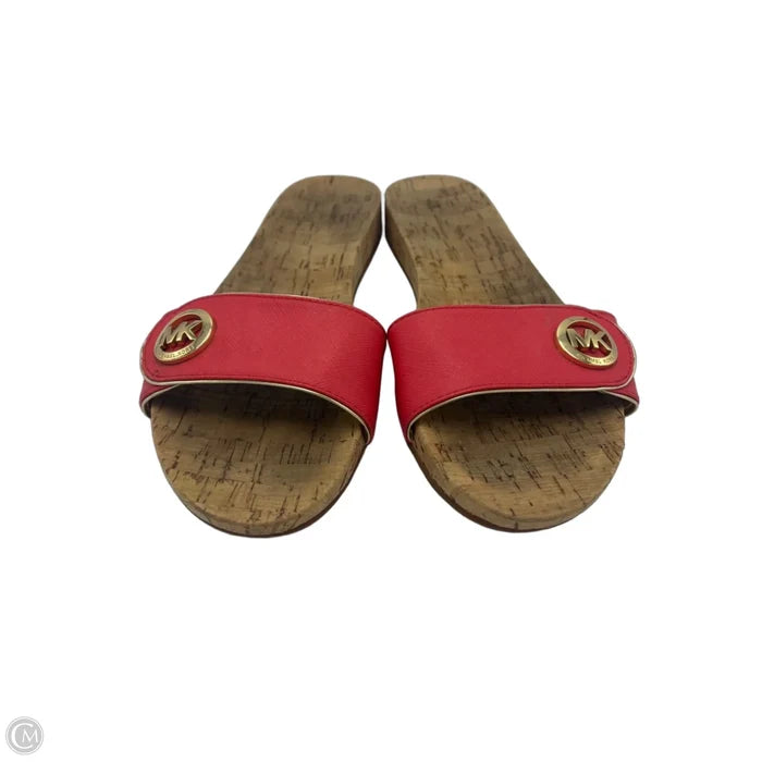 Sandals Designer By Michael Kors In Coral, Size: 9