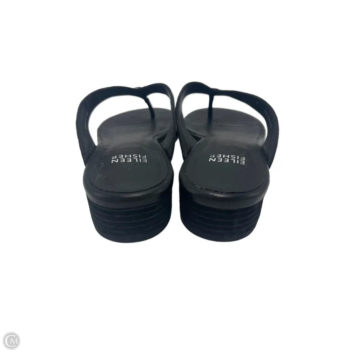 Sandals Flip Flops By Eileen Fisher In Black, Size: 8
