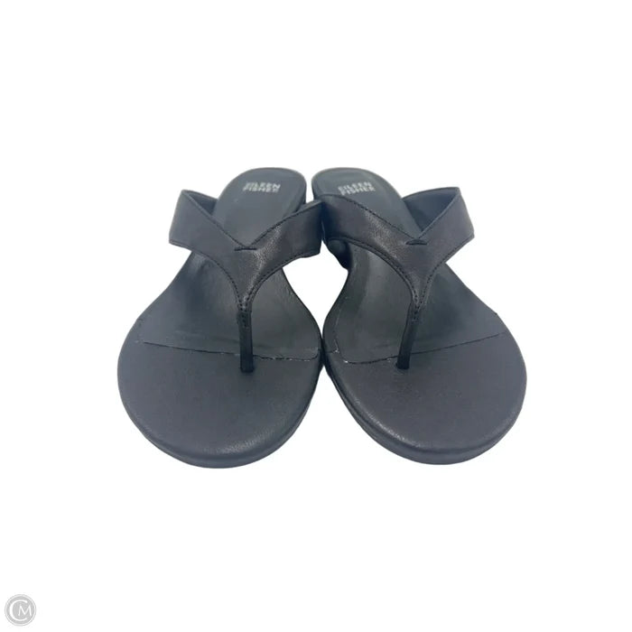 Sandals Flip Flops By Eileen Fisher In Black, Size: 8