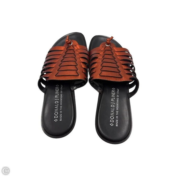 Sandals Heels Block By Donald Pliner In Orange, Size: 6