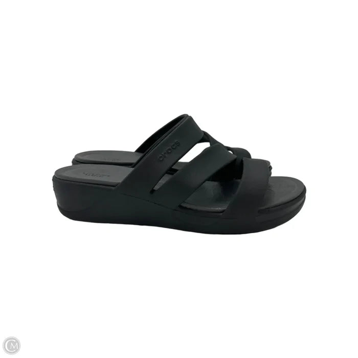 Sandals Sport By Crocs In Black, Size: 9