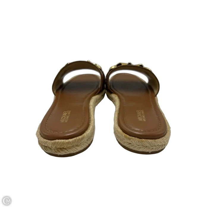 Shoes Designer By Michael Kors In Brown & Gold, Size: 8