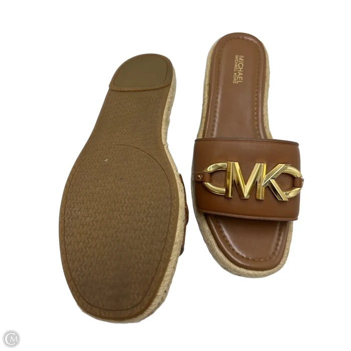 Shoes Designer By Michael Kors In Brown & Gold, Size: 8
