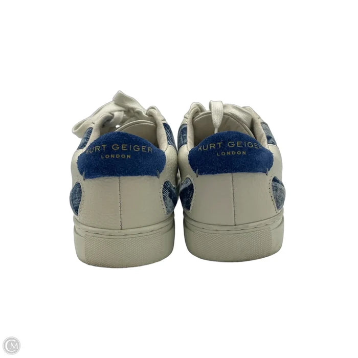 Shoes Designer By Kurt Geiger In Blue & White, Size: 7.5 (38)