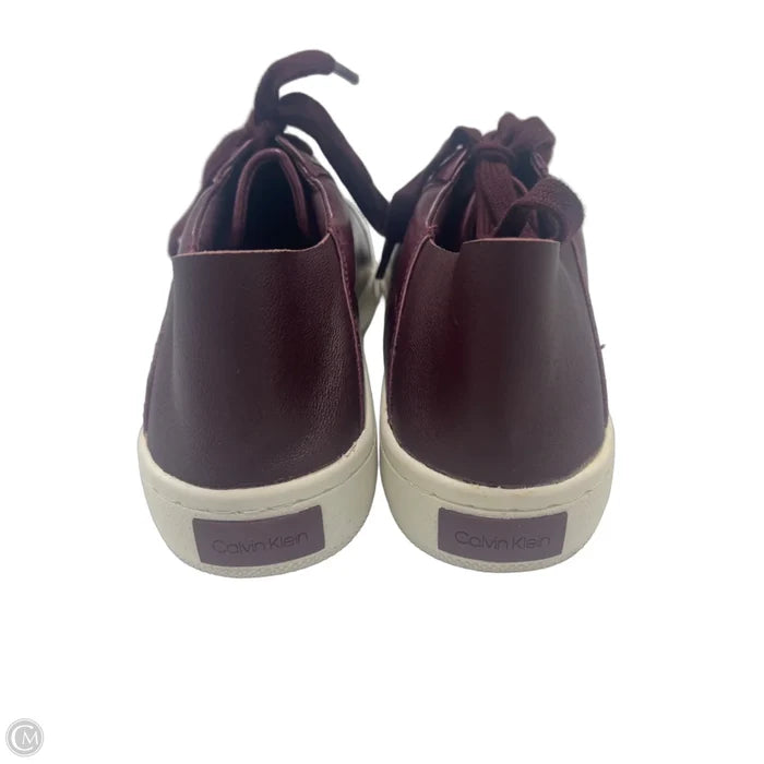 Shoes Flats By Calvin Klein In Maroon, Size: 9