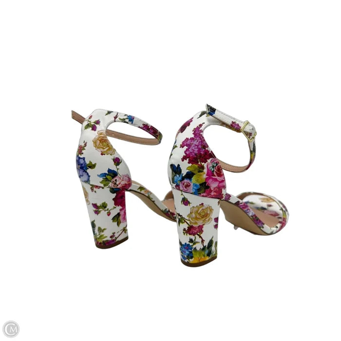 Shoes Heels Block By Madden Girl In Floral Print, Size: 8