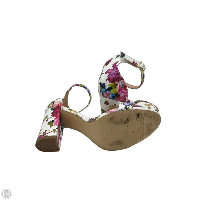Shoes Heels Block By Madden Girl In Floral Print, Size: 8
