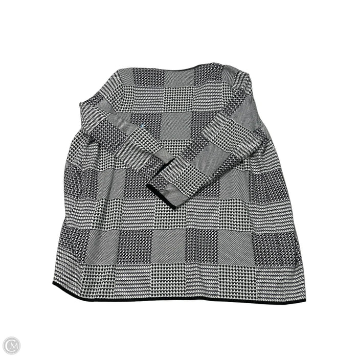 Sweater Cardigan By Talbots In Black & White, Size: 3x