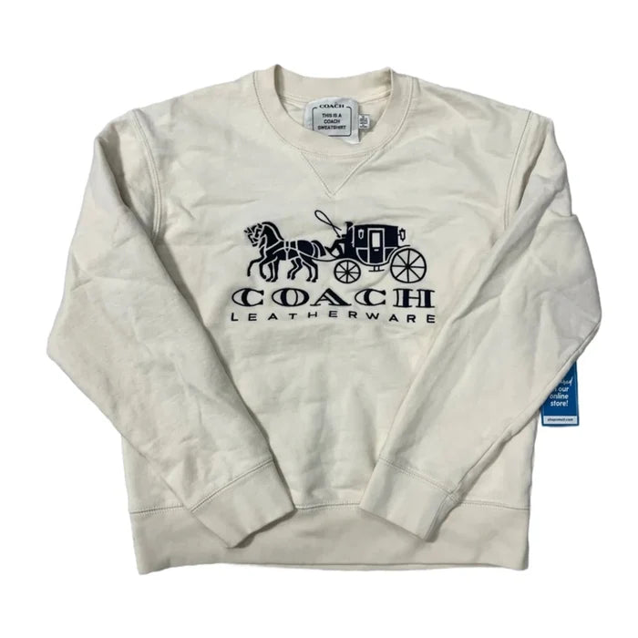Sweatshirt Designer By Coach In Cream, Size: Xs
