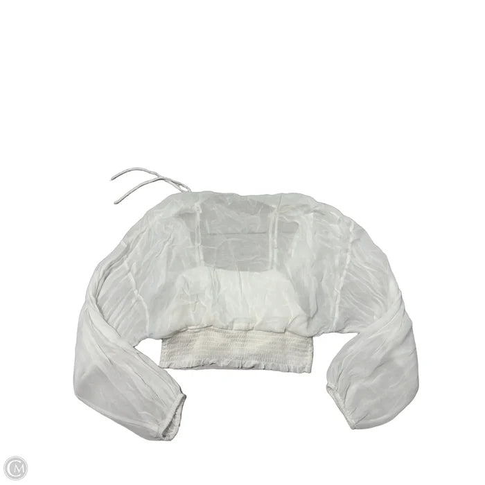 Top Long Sleeve By Anthropologie In White, Size: M