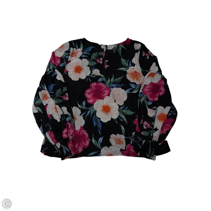 Top Long Sleeve By Blu Pepper In Floral Print, Size: L