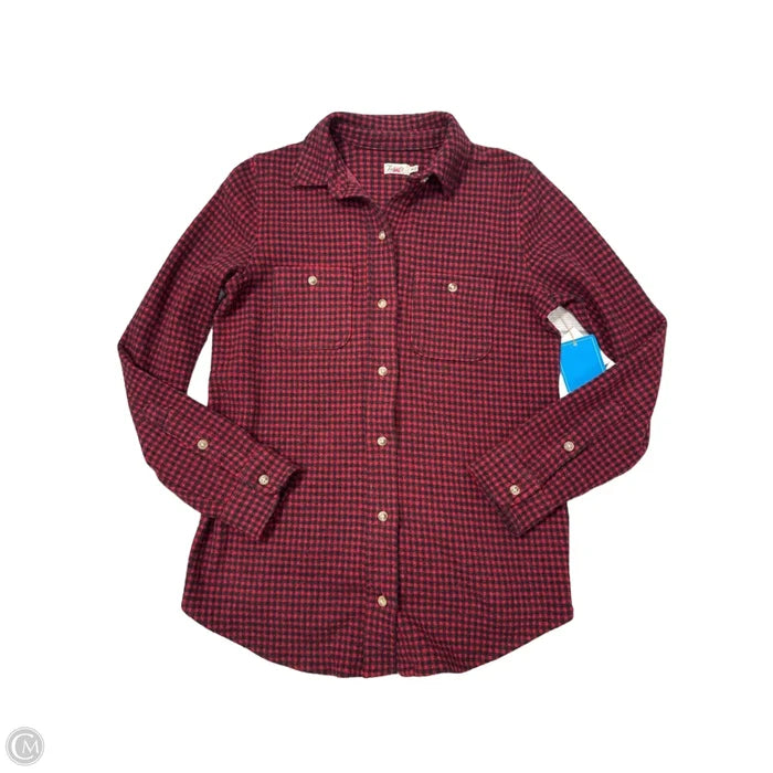 Top Long Sleeve By Faherty In Black & Red, Size: Xs