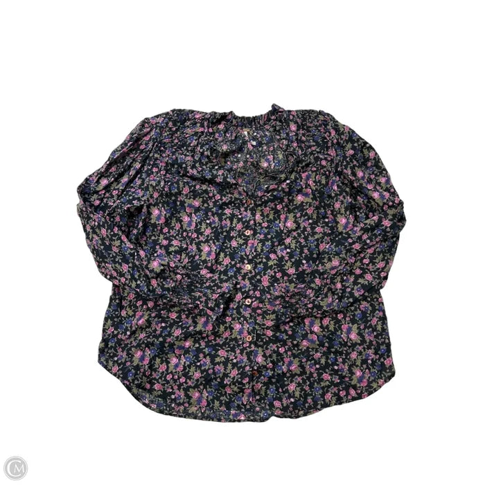 Top Long Sleeve By Free People In Floral Print, Size: M