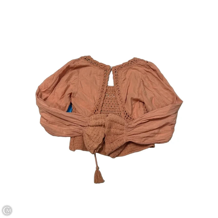 Top Long Sleeve By Free People In Orange, Size: S