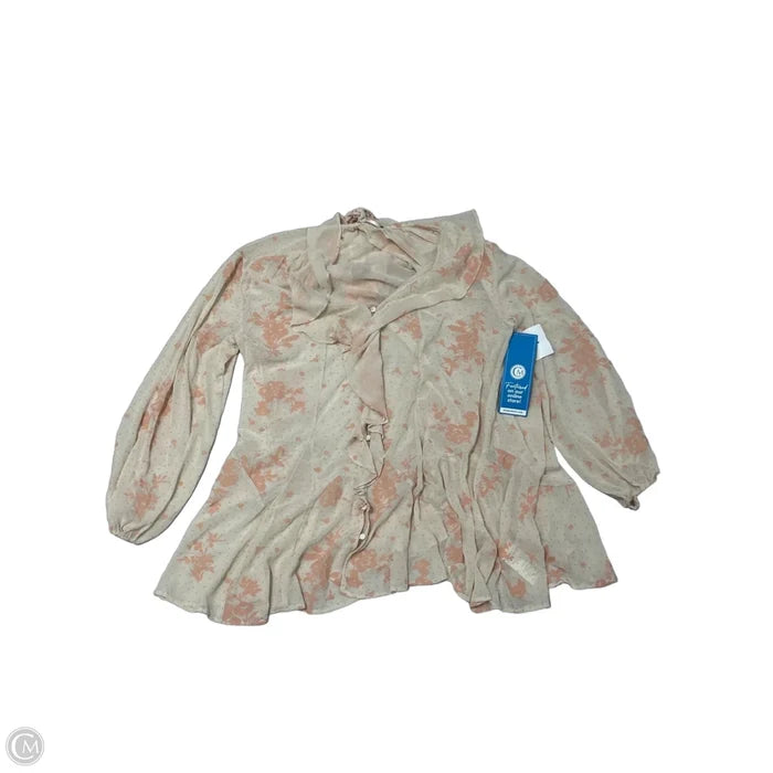 Top Long Sleeve By Free People In Pink & Tan, Size: Sp