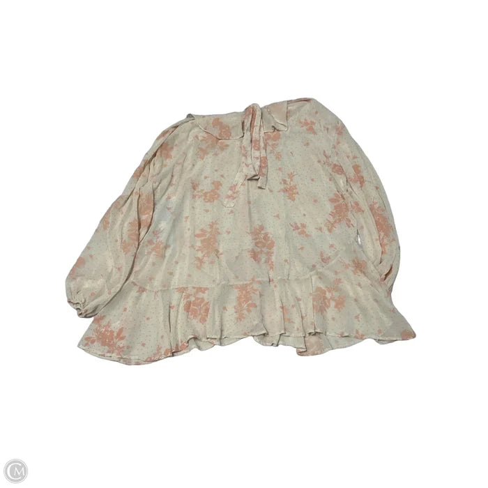Top Long Sleeve By Free People In Pink & Tan, Size: Sp