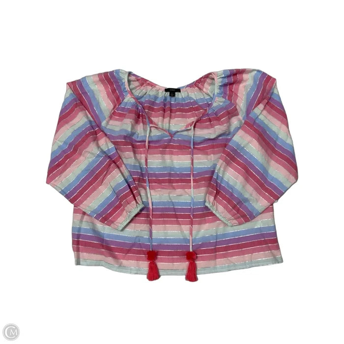 Top Long Sleeve By J. Crew In Striped Pattern, Size: L