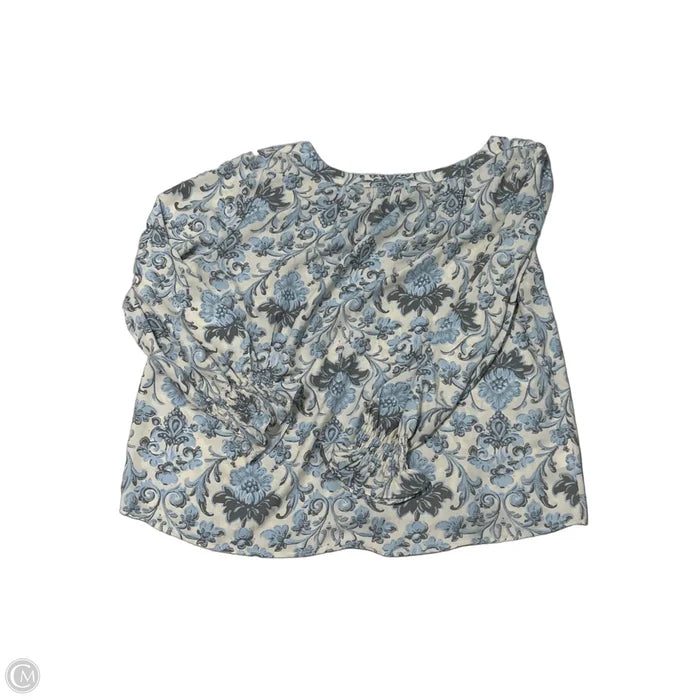 Top Long Sleeve By Loft In Blue & Cream, Size: Xl