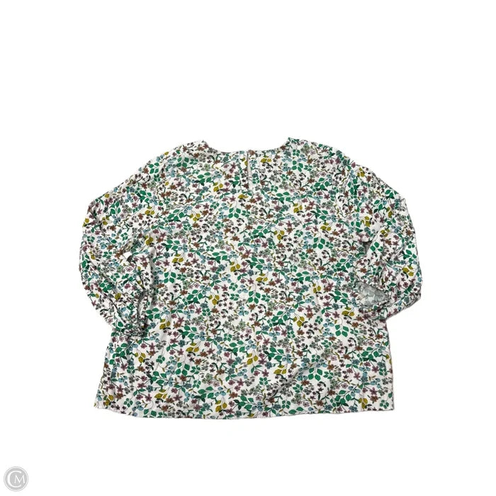 Top Long Sleeve By Loft In Floral Print, Size: Xxl