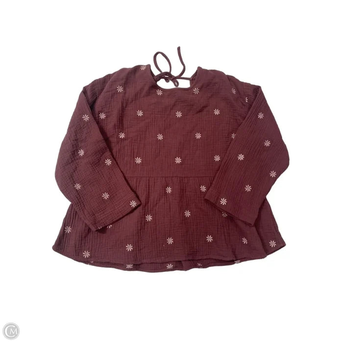 Top Long Sleeve By Madewell In Purple, Size: Xl