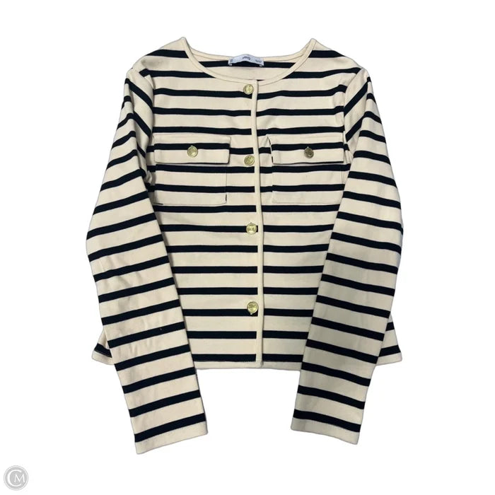 Top Long Sleeve By Mng In Black & Tan, Size: S