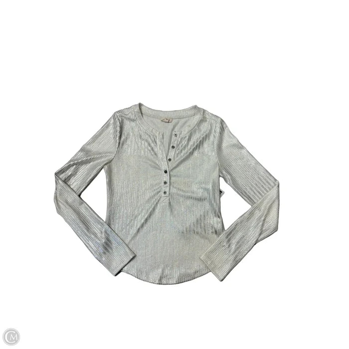 Top Long Sleeve By Pilcro In Silver, Size: Xs