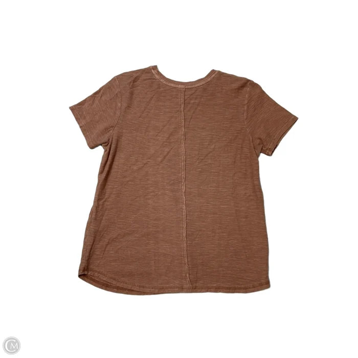 Top Short Sleeve Basic By Pilcro In Brown, Size: M