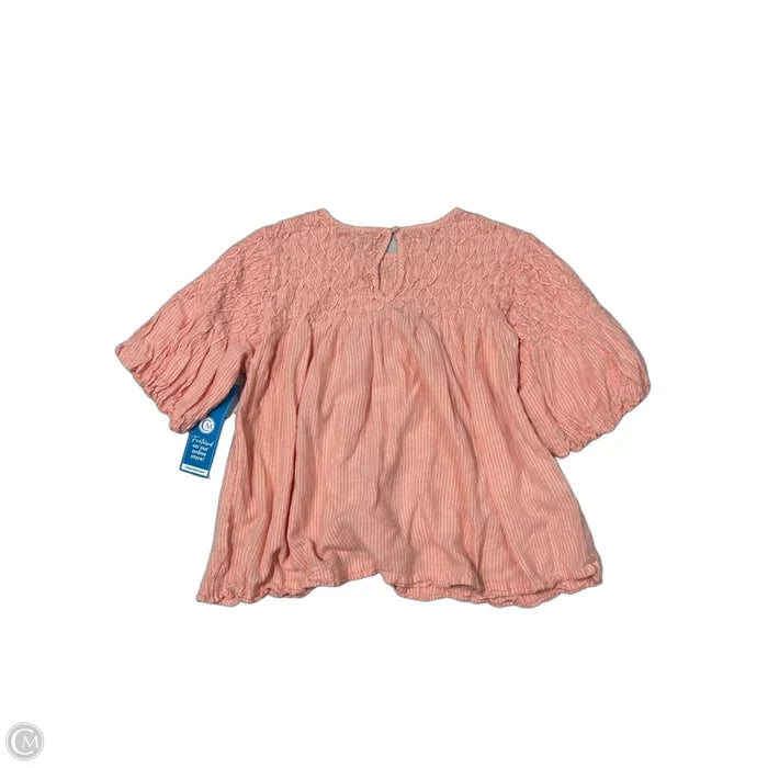 Top Short Sleeve By Anthropologie In Pink, Size: 1x