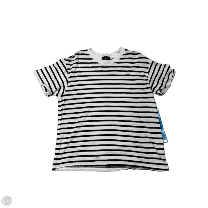 Top Short Sleeve By Atm In Striped Pattern, Size: S